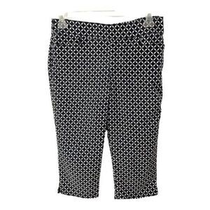Navy and White Geometric Capris. Size 12P